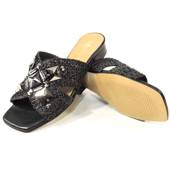 VERNISSAGE 🇮🇹 WOMEN'S BLACK FASHION COMFORT MULES - Picture 7 of 8